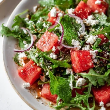 Watermelon Arugula and Feta Salad
