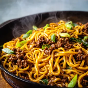 Mongolian Ground Beef Noodles
