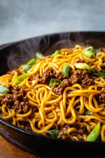 Mongolian Ground Beef Noodles