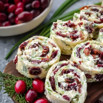 Cranberry Feta Pinwheels with Cream Cheese