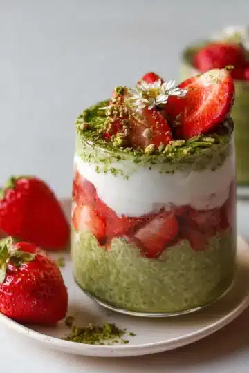 Strawberry Matcha Overnight Oats