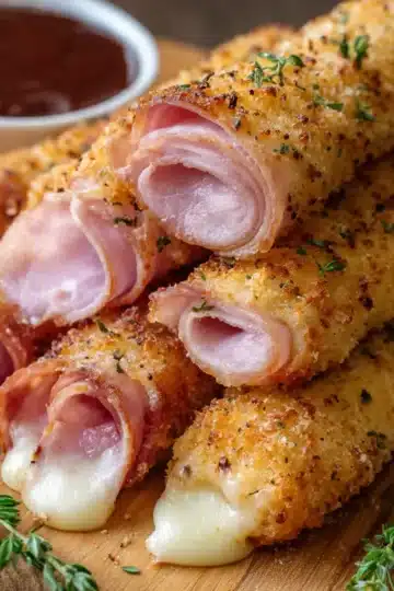 Baked Ham & Mozzarella Sticks