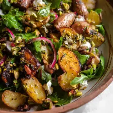 Roasted Potato Salad with Pistachio Orange Vinaigrette