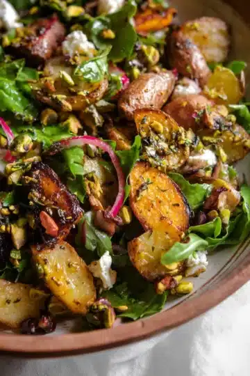 Roasted Potato Salad with Pistachio Orange Vinaigrette