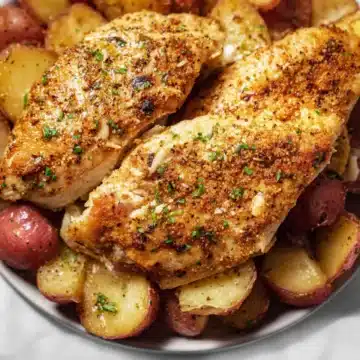 Crockpot Garlic Parmesan Chicken and Potatoes