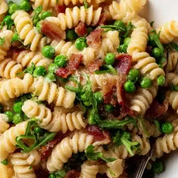 Creamy Pasta with Peas and Pancetta