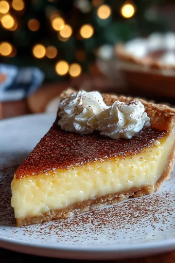 Amazing Christmas Eve Cinnamon Vanilla Custard Pie Delight