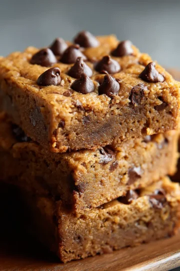 Healthy Peanut Butter Greek Yogurt Breakfast Blondies