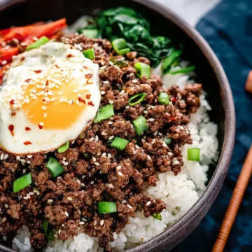 Korean Ground Beef and Rice Bowls