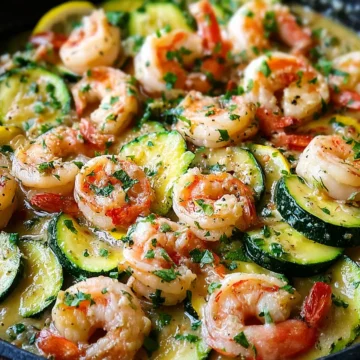 One-Pan Creamy Garlic Shrimp & Zucchini Skillet
