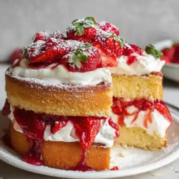 Strawberries and Cream Sponge Cake