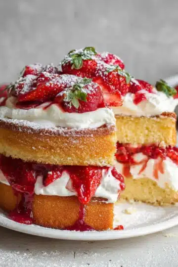 Strawberries and Cream Sponge Cake