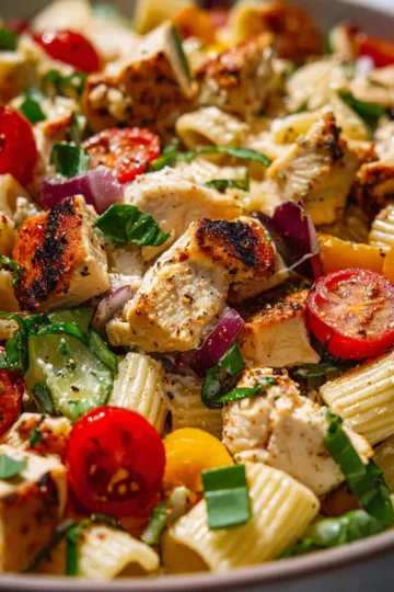 Mediterranean Chicken Pasta Salad