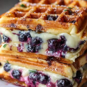 Brie and Blueberry Waffle Grilled Cheese