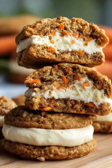 Carrot Cake Cookies Stuffed with Cream Cheese Frosting