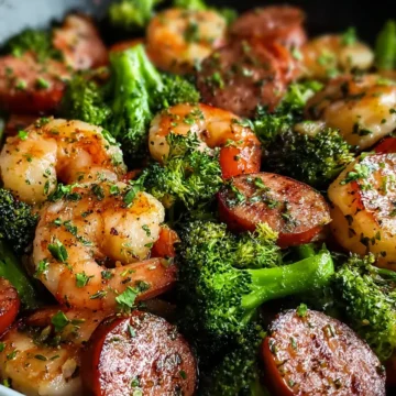 Keto Shrimp, Sausage & Broccoli Skillet