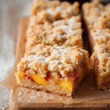 Peaches and Cream Crumble Bars