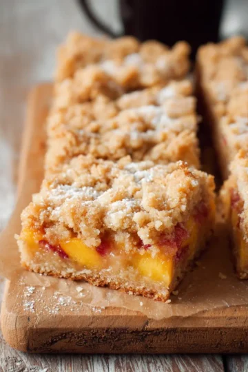 Peaches and Cream Crumble Bars