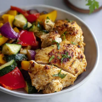 Air Fryer Chicken Breast with Vegetables
