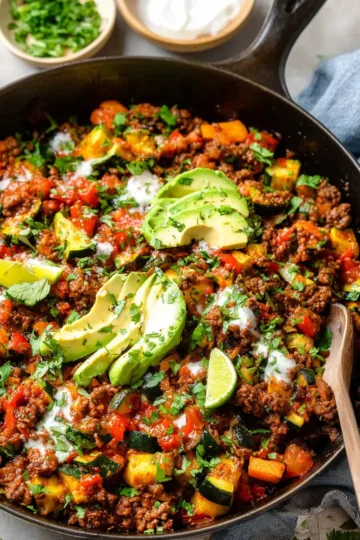Ground Beef and Zucchini Skillet (Mexican-Inspired Flavors)